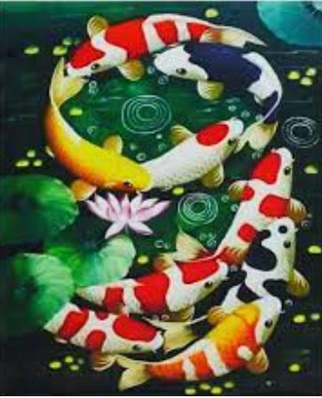 Алмазна мозаїка Рибки на полотні з підрамником 30х40 см (GB77869)