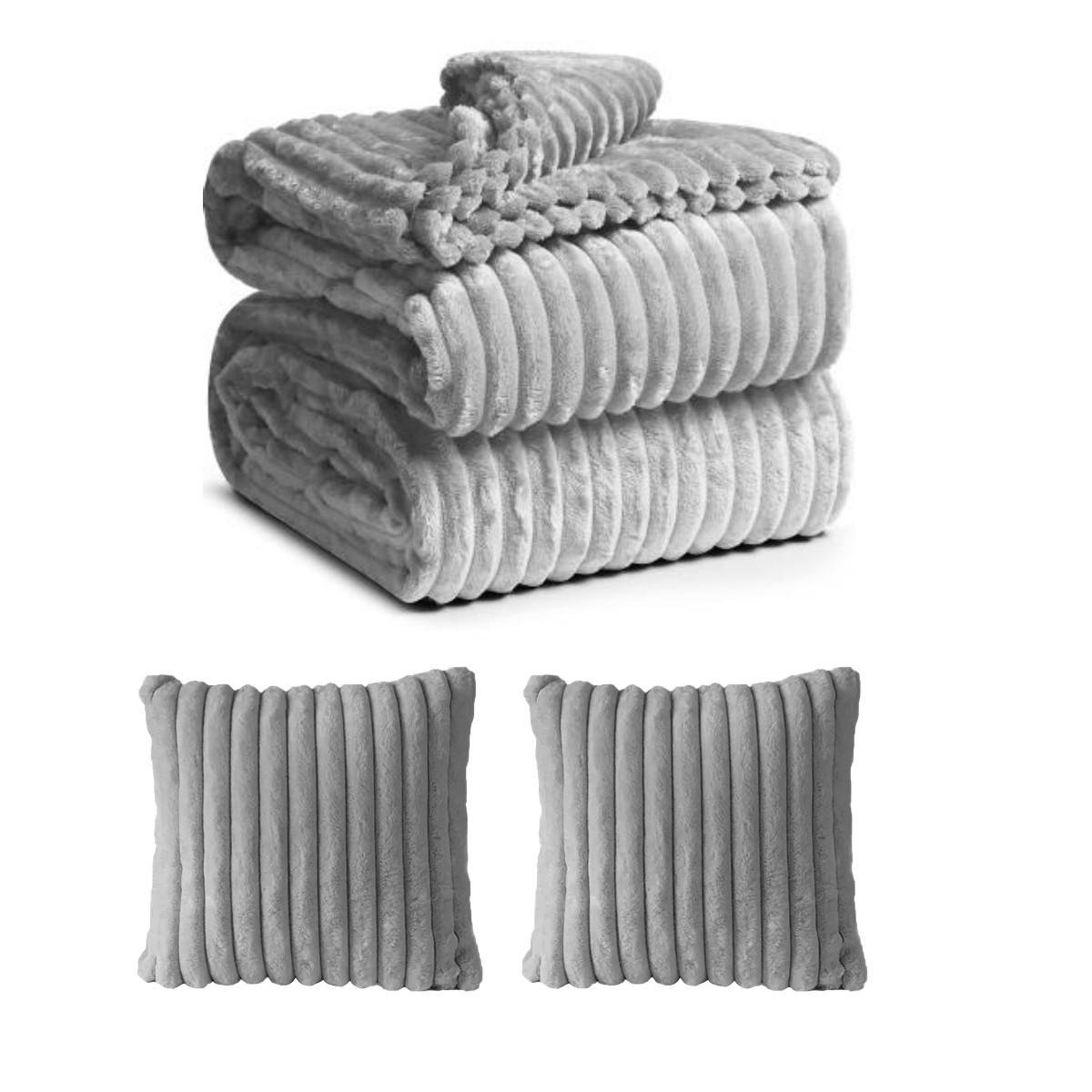 Набор плед с двумя подушками Koloco Королевский шарпей двуспальный Серый (40860) - фото 1 Набор плед с двумя подушками Koloco Королевский шарпей двуспальный Серый (40860) - фото 1