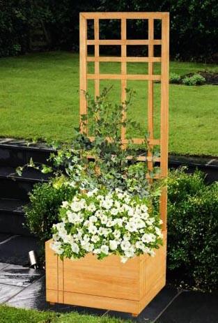 Кашпо со шпалерой из дерева Джилпо Ваниль (КШР-004802)