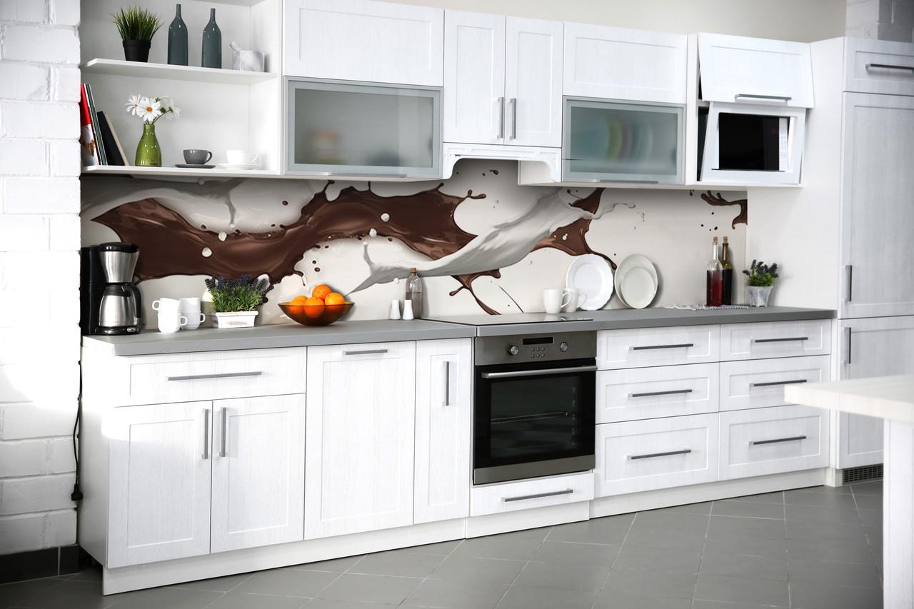 Кухонный фартук Кофейные брызги из самоклеющейся виниловой пленки 60х250 см Бежевый Кухонный фартук Кофейные брызги из самоклеющейся виниловой пленки 60х250 см Бежевый