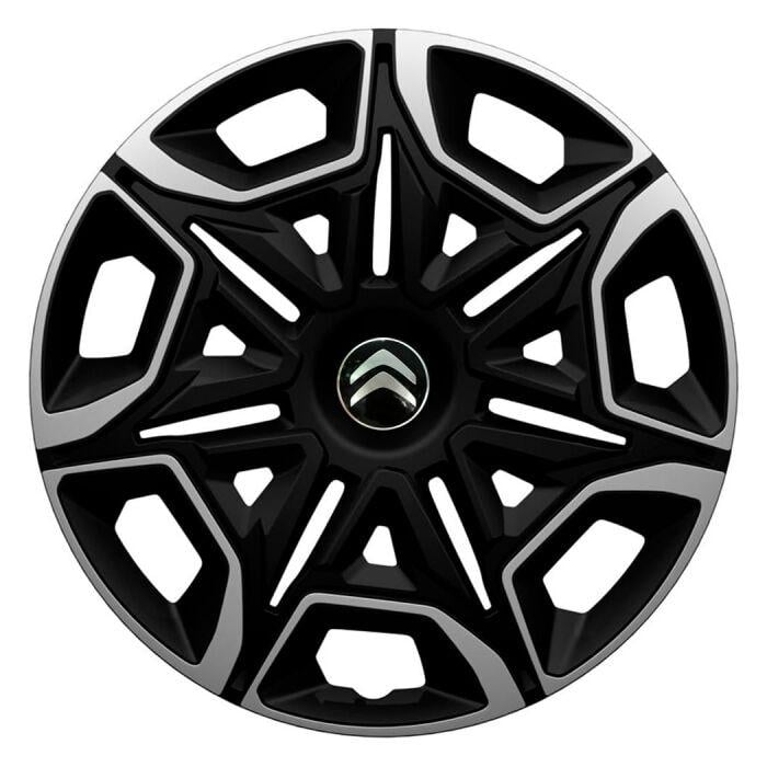 Ковпаки для коліс 4 Racing Varido R16 з логотипом Citroen 4 шт. Silver/Black