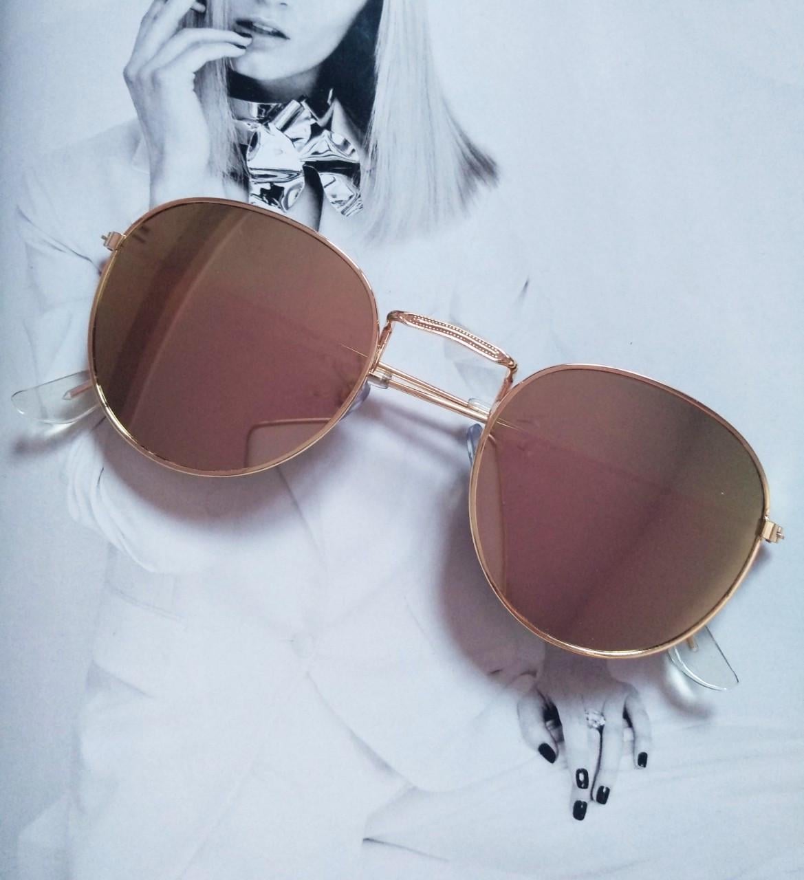 Солнцезащитные ретро очки Розовый с золотым