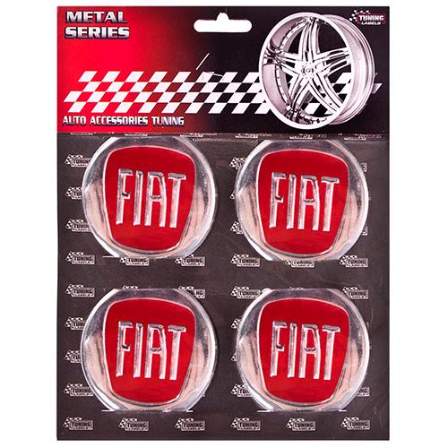 Наклейки на колпаки Fiat D 60 мм 4 шт. Red