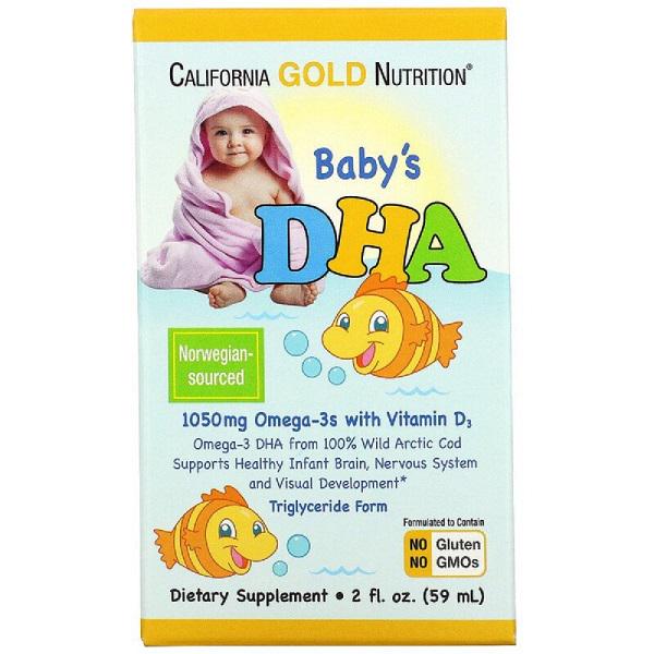 Омега 3 California Gold Nutrition Baby's DHA Omega-3s with Vitamin D3 59 мл