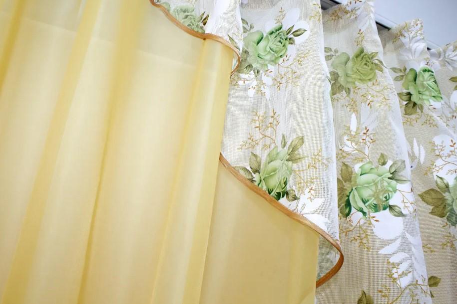 Шторки на кухню/балкон с подвязками 280х170 см Золотистый/Белый/Салатовый (069к) - фото 5 Шторки на кухню/балкон с подвязками 280х170 см Золотистый/Белый/Салатовый (069к) - фото 5