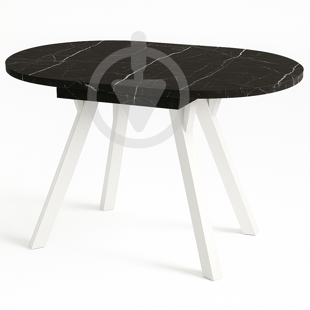 Стіл кухонний розкладний MebliRoMax Elips Slide 110х75/150х75 см Loft П'єтра Гріджіо/Білий Стіл кухонний розкладний MebliRoMax Elips Slide 110х75/150х75 см Loft П'єтра Гріджіо/Білий