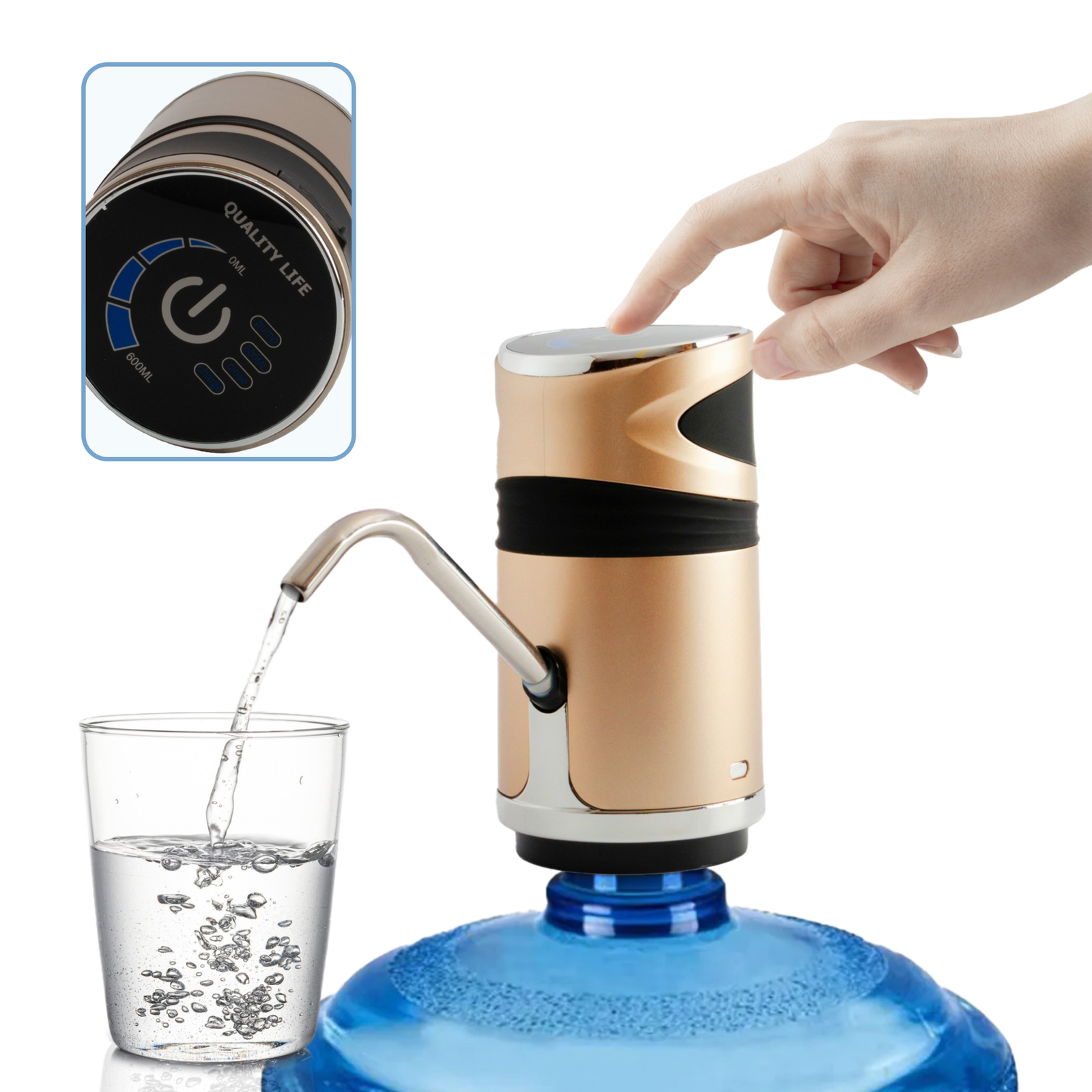 Помпа для воды электрическая с защитой от детей VIO E12-DS Gold (9814) - фото 2 Помпа для воды электрическая с защитой от детей VIO E12-DS Gold (9814) - фото 2