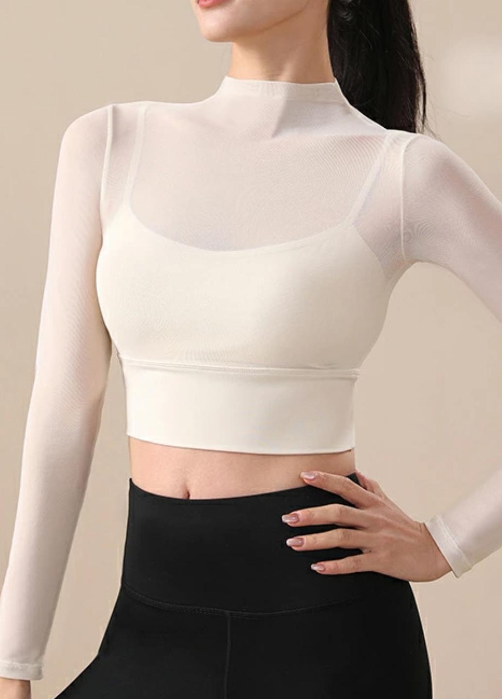 Топ женский с лонгсливом из сеточки Good Comfort S Кремовой (1849-42-01) - фото 4 Топ женский с лонгсливом из сеточки Good Comfort S Кремовой (1849-42-01) - фото 4