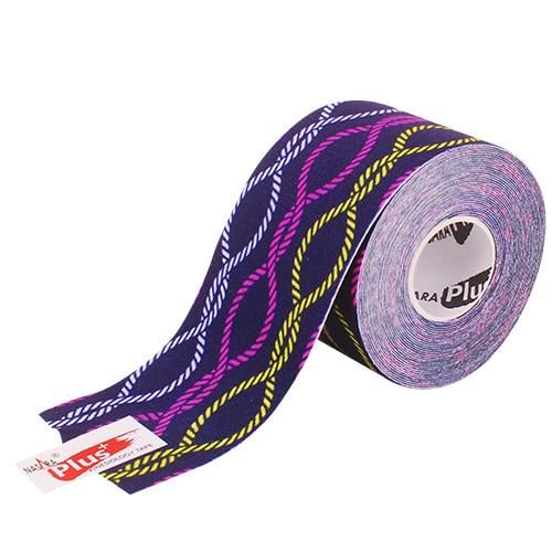 Кинезио тейп усиленный Nasara Plus с принтом 5 см х 5 м Синяя веревка (ND030)