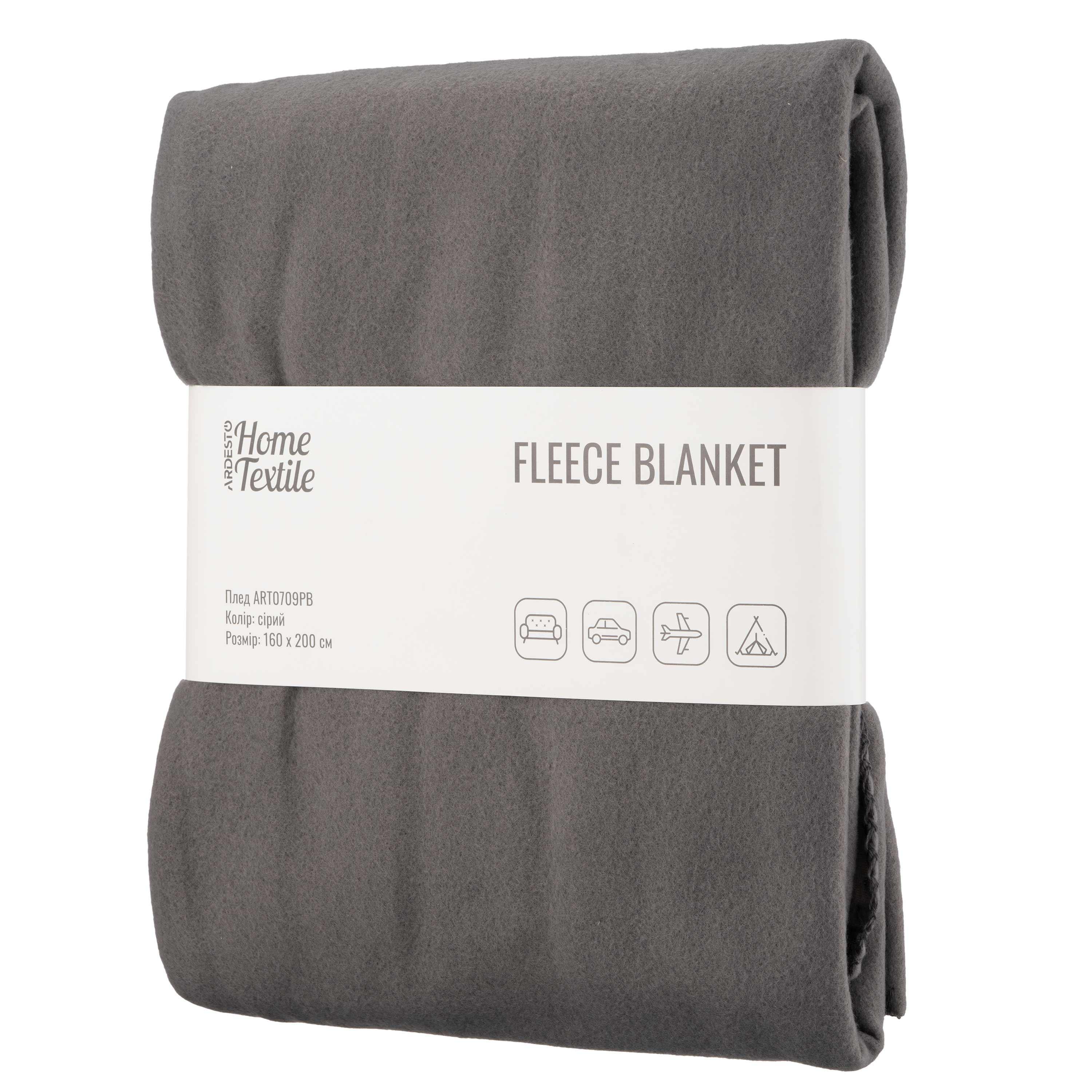 Плед Ardesto Fleece 100% полиэстер 160x200 см Серый (ART0709PB) Плед Ardesto Fleece 100% полиэстер 160x200 см Серый (ART0709PB)