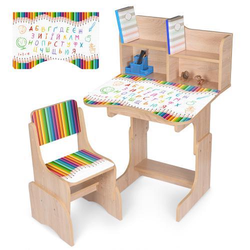 Парта со стулом Bambi детская деревянная Бежевый (N 2071-11-3) - фото 2 Парта со стулом Bambi детская деревянная Бежевый (N 2071-11-3) - фото 2