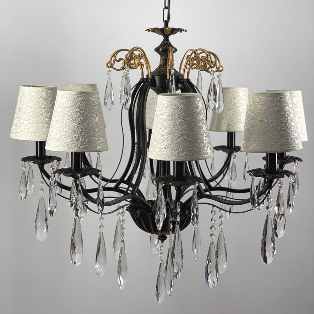 Люстра хрустальная с абажурами на 8 ламп (612)