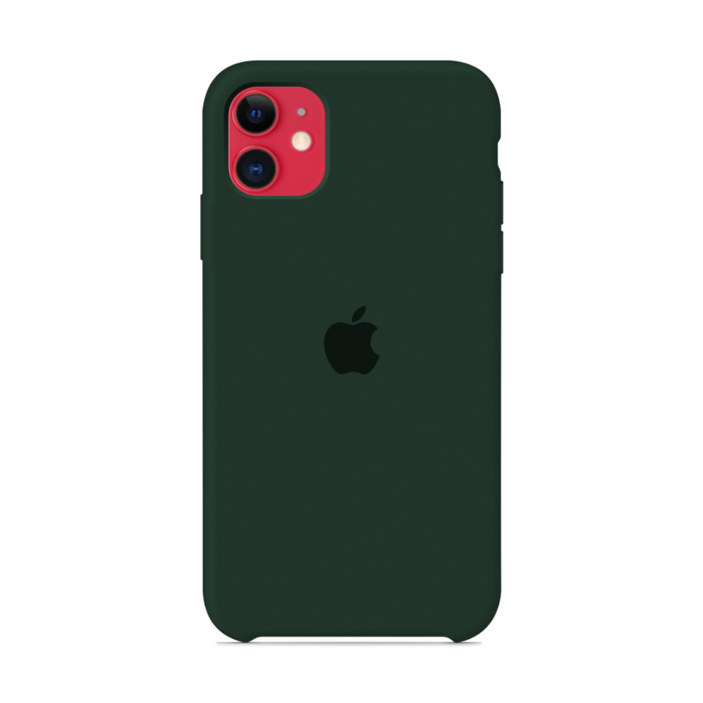 Силіконовий чохол накладка Apple Silicone Case for iPhone 11, Dark Green (HC) (A) - фото 5