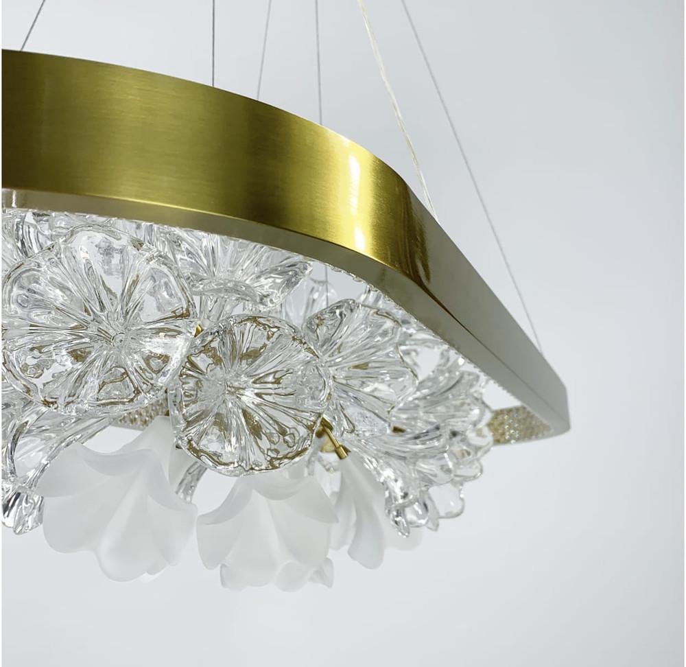 Люстра видовжена із квітковою композицією 90 см Латунь (D 9001 L) - фото 4 Люстра видовжена із квітковою композицією 90 см Латунь (D 9001 L) - фото 4