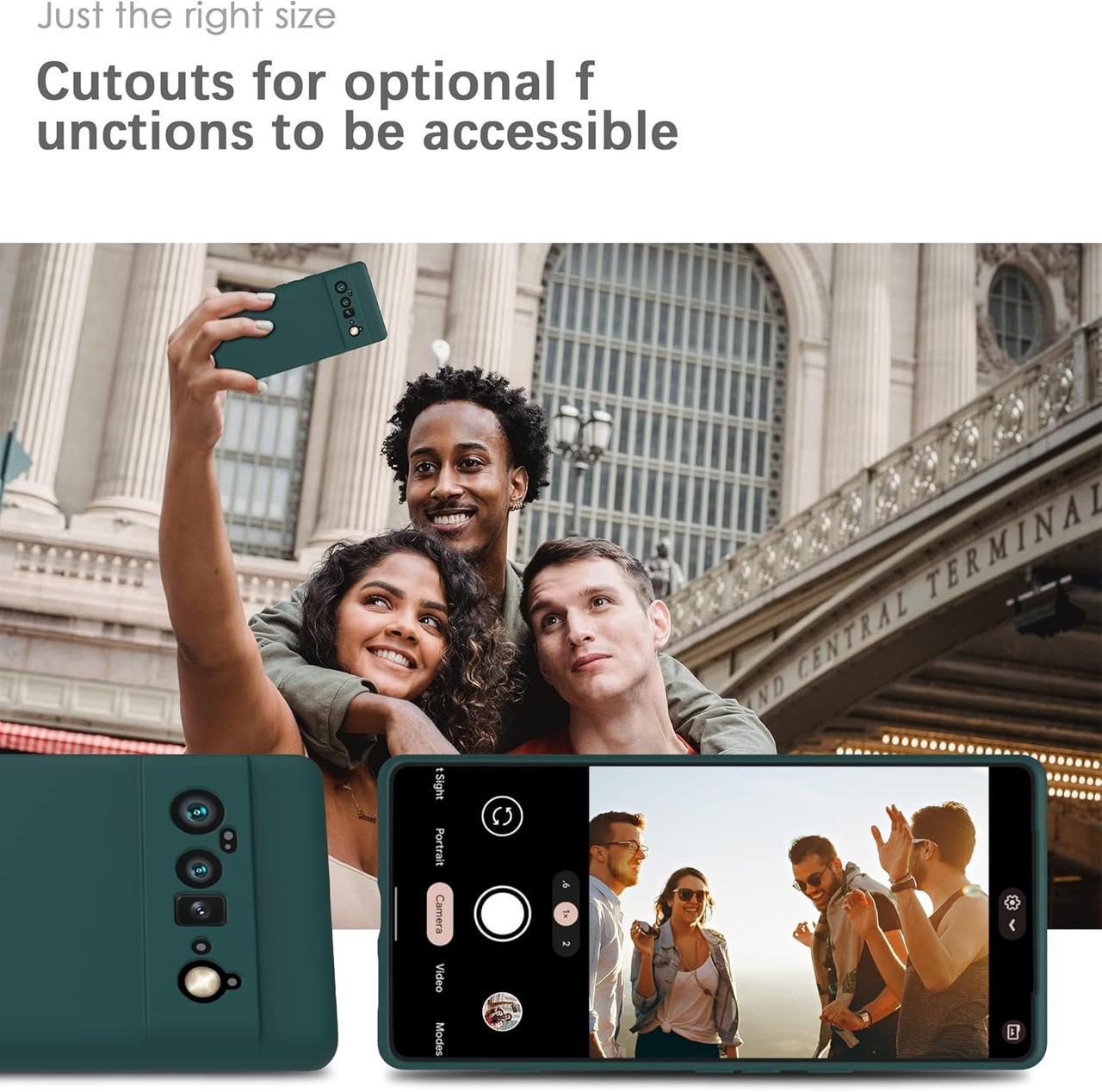 Силіконовий чохол для Google Pixel 6 Pro (з мікрофіброю всередині) Темно-зелений - фото 6 Силіконовий чохол для Google Pixel 6 Pro (з мікрофіброю всередині) Темно-зелений - фото 6