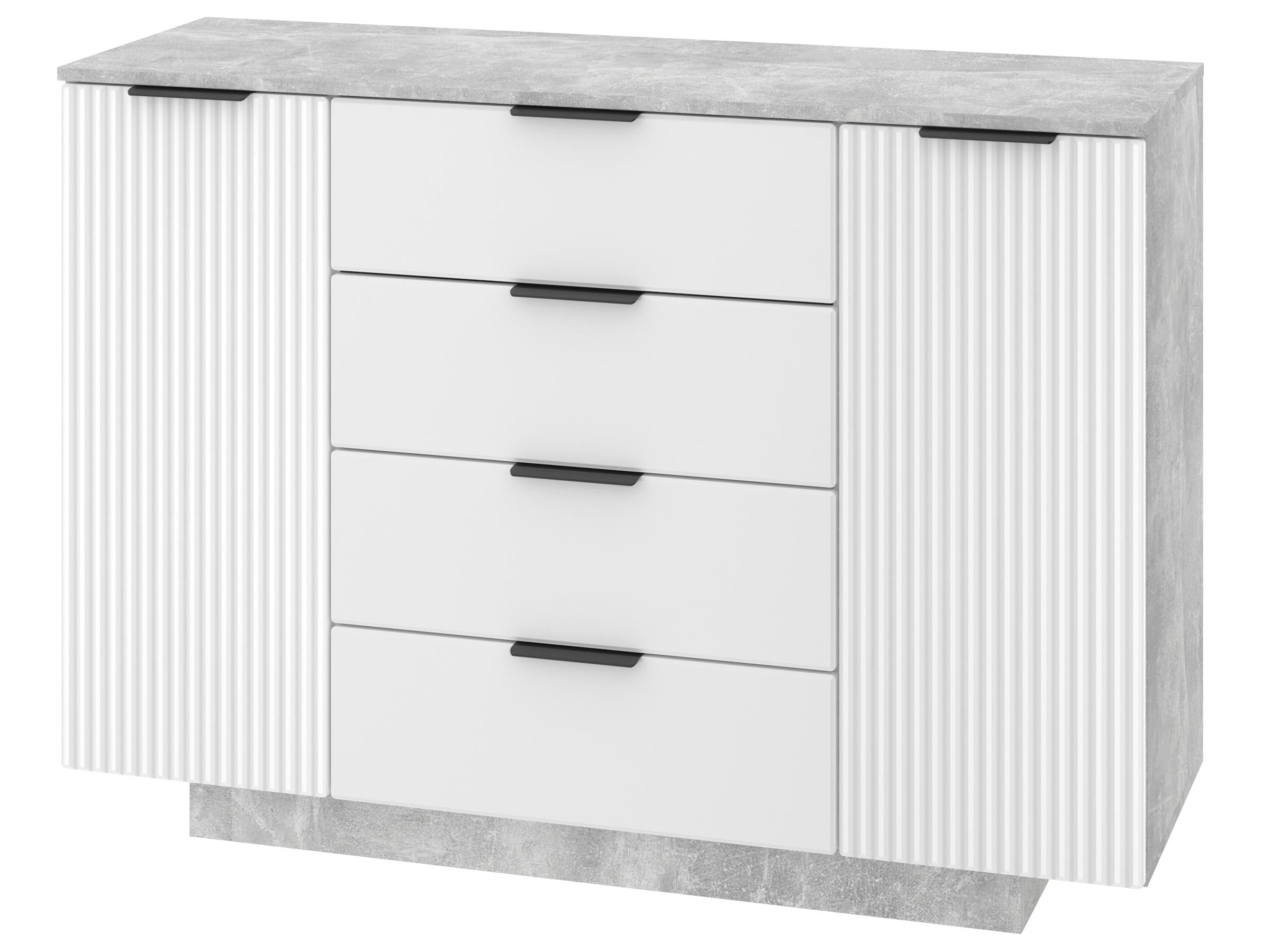 Комод с ящиками PEHOTIN К-6 МДФ ДСП/МДФ 128х43х91,5 см Бетон/Белый (PN-100669) Комод с ящиками PEHOTIN К-6 МДФ ДСП/МДФ 128х43х91,5 см Бетон/Белый (PN-100669)