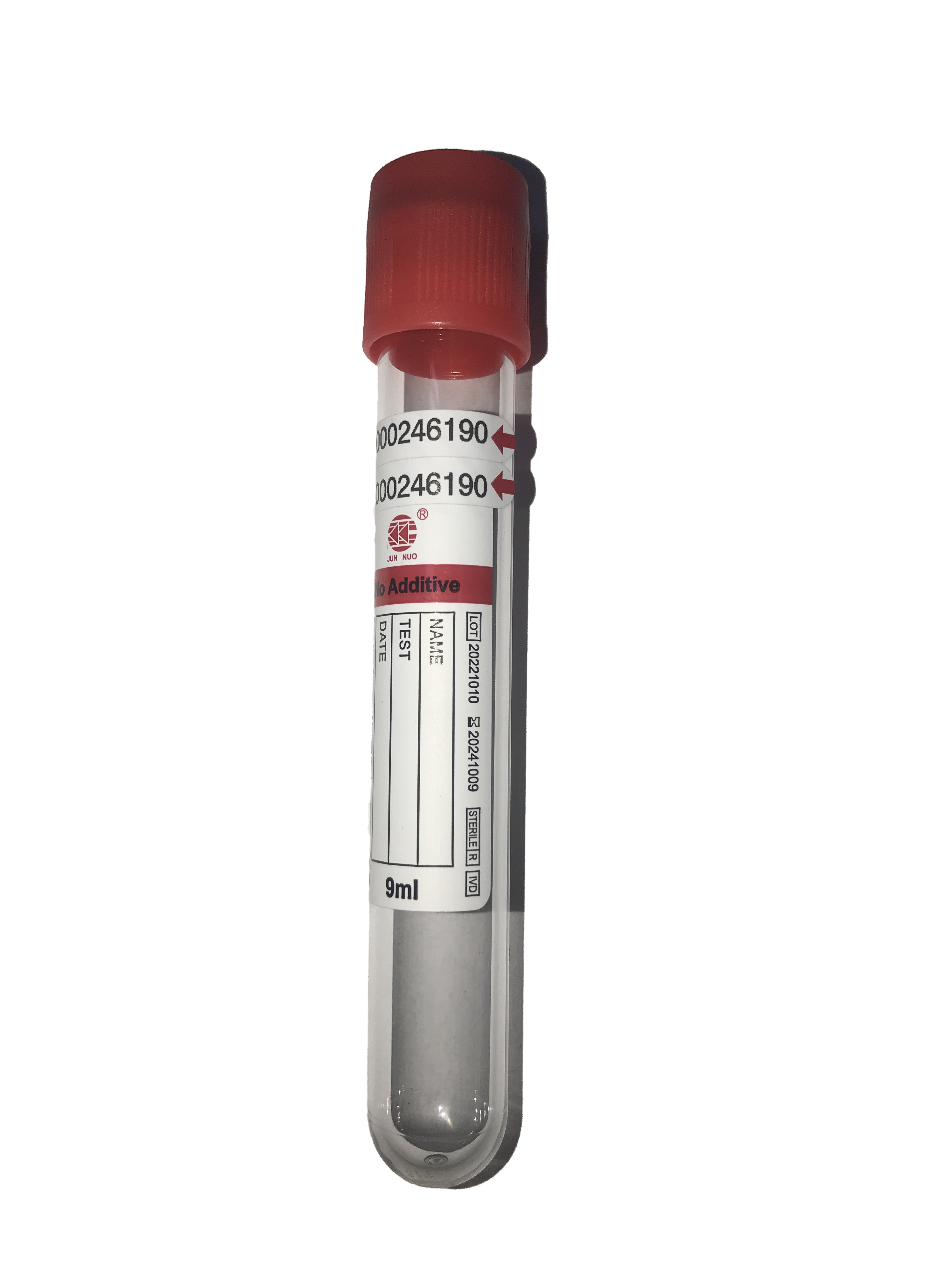 Пробирка вакуумная для забора крови без наполнителя 9 мл 16x100 мм стерильная с красной крышкой 100 шт. (9340539)