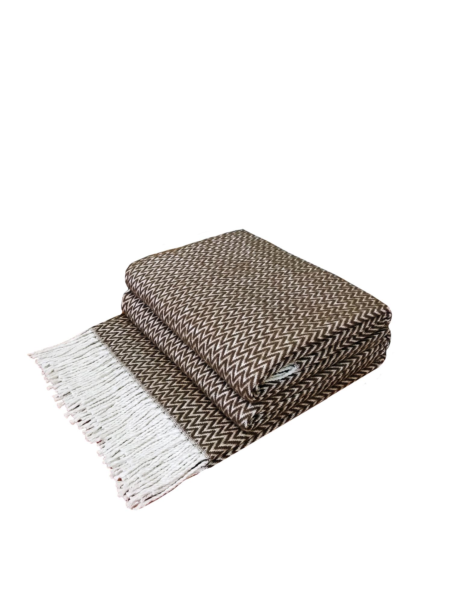 Плед бавовняний Love You Зиг-заг 140x200 Коричневий - фото 1 Плед бавовняний Love You Зиг-заг 140x200 Коричневий - фото 1