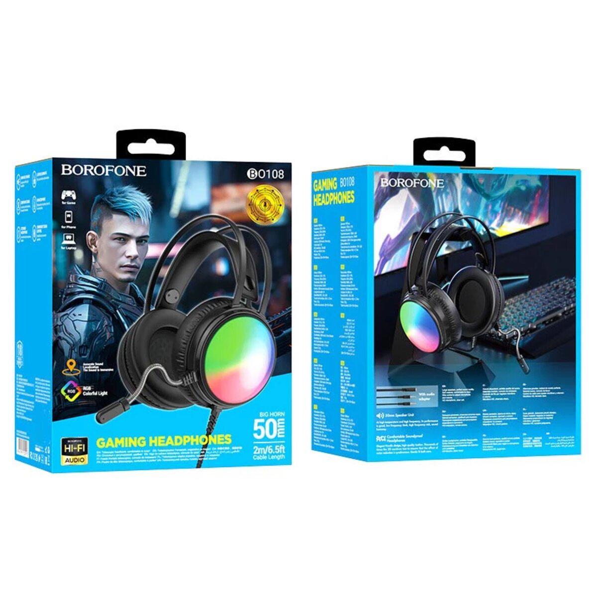 Навушники Borofone BO108 Flame gaming headphones 2 м Black (20359379) - фото 4