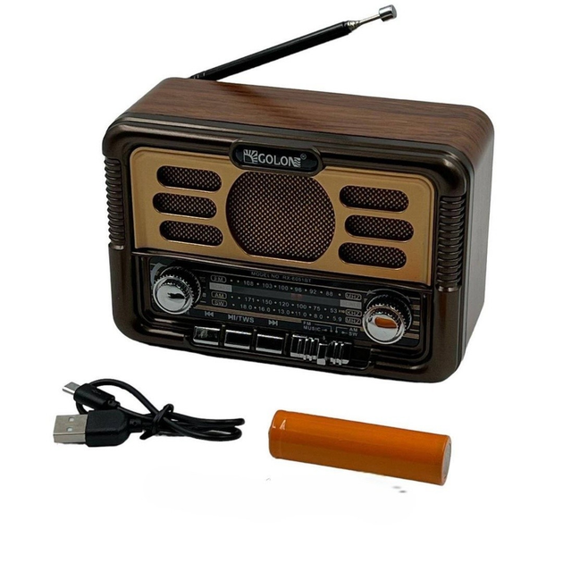 Радіоприймач акумуляторний Golon RX-6061BT з Bluetooth та USB/SD Коричневий (ML-04457) - фото 2 Радіоприймач акумуляторний Golon RX-6061BT з Bluetooth та USB/SD Коричневий (ML-04457) - фото 2