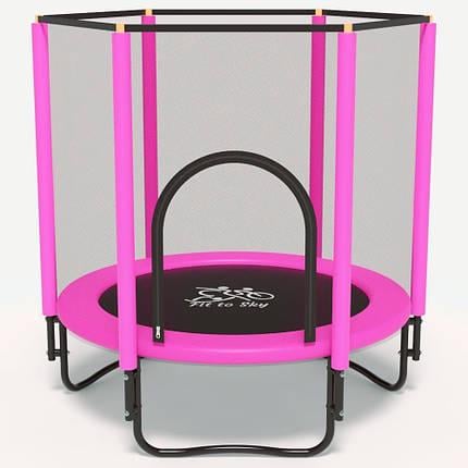 Батут FitToSky Black з сіткою 152 см Рожевий - фото 1 Батут FitToSky Black з сіткою 152 см Рожевий - фото 1