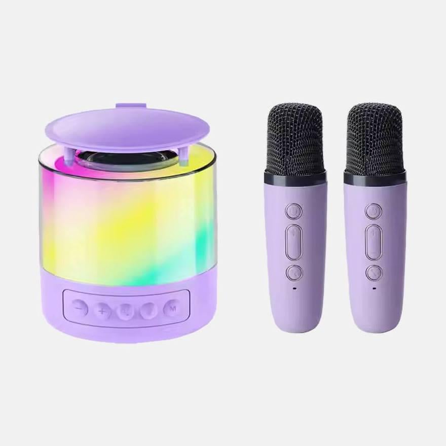 Караоке набор K19 Bluetooth 5.3 с двумя микрофонами и светомузыкой