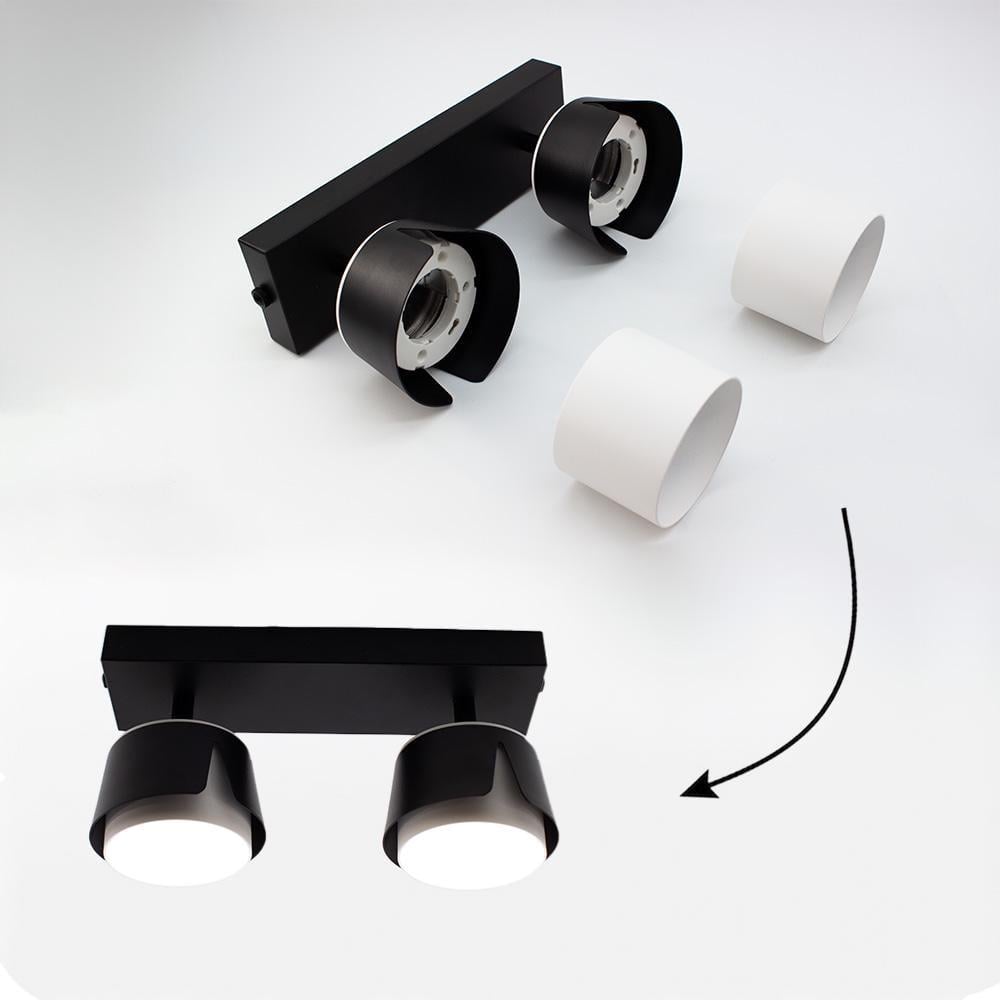 Светильник точечный ESLLSE TELA 2R DL GX53 270x100x135 мм Черно-белый (10532) - фото 5