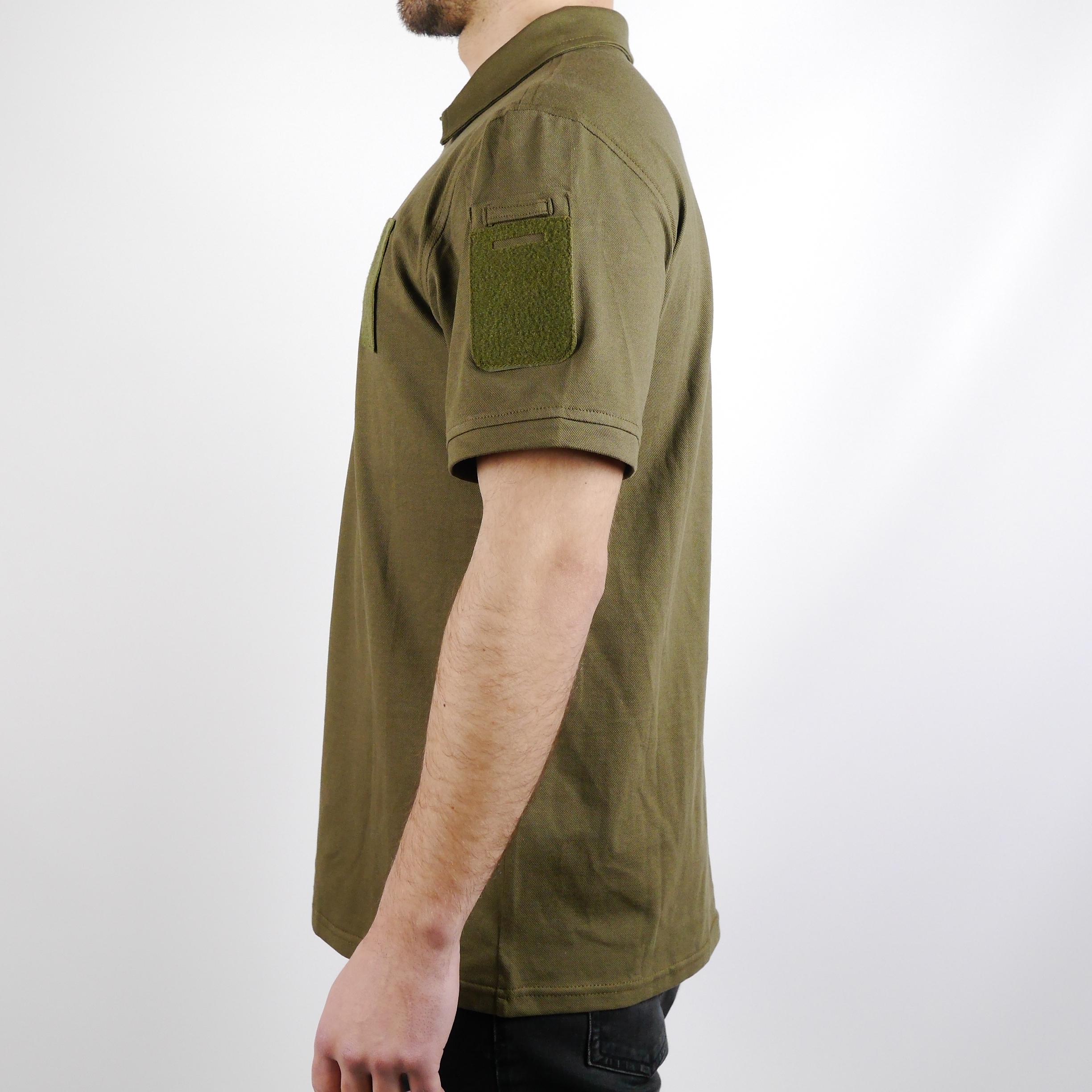 Поло военное с липучками Лакоста M Хаки (1114-M) - фото 4 Поло военное с липучками Лакоста M Хаки (1114-M) - фото 4