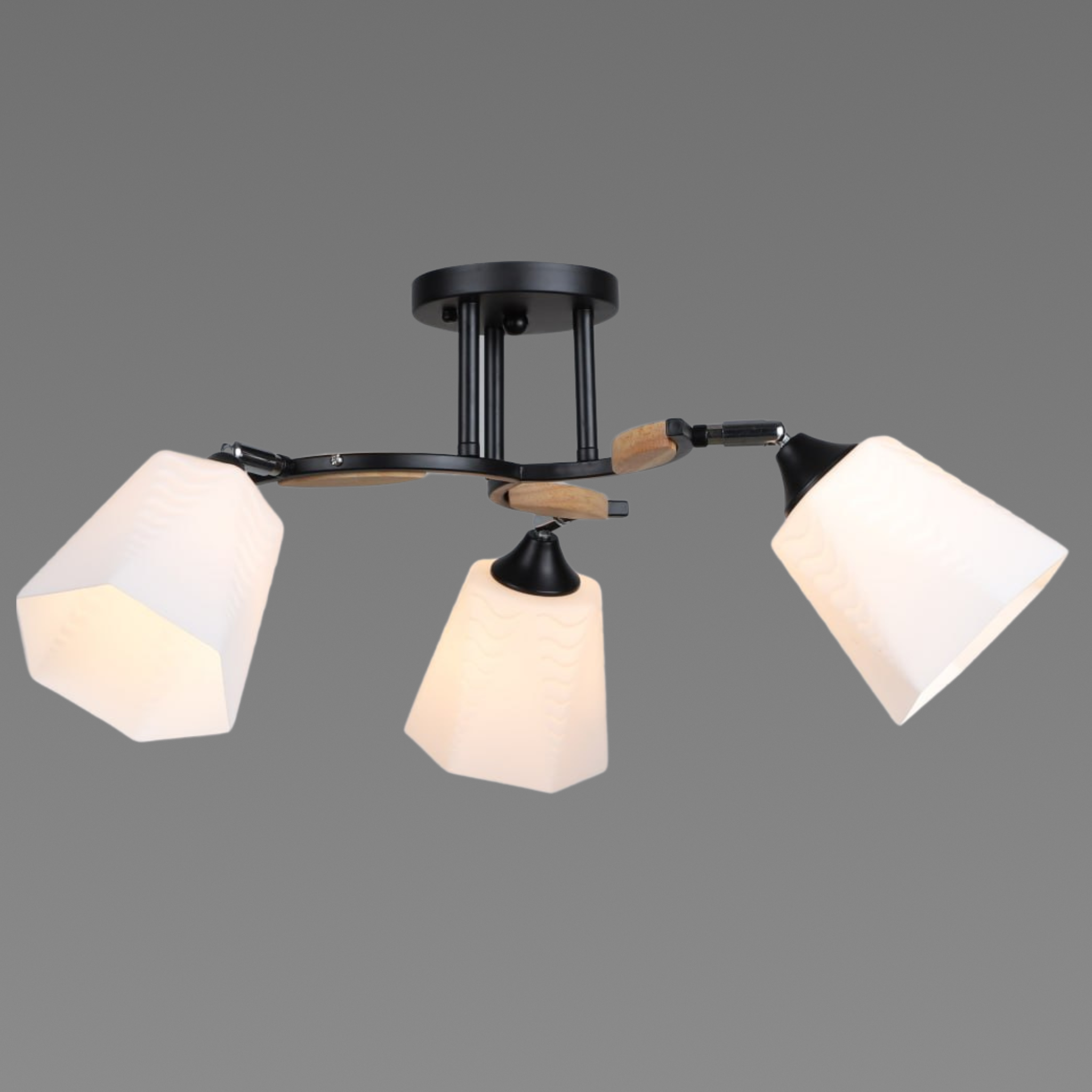 Люстра Sirius на 3 плафони B N4867/3 BK+WOOD (000039226)