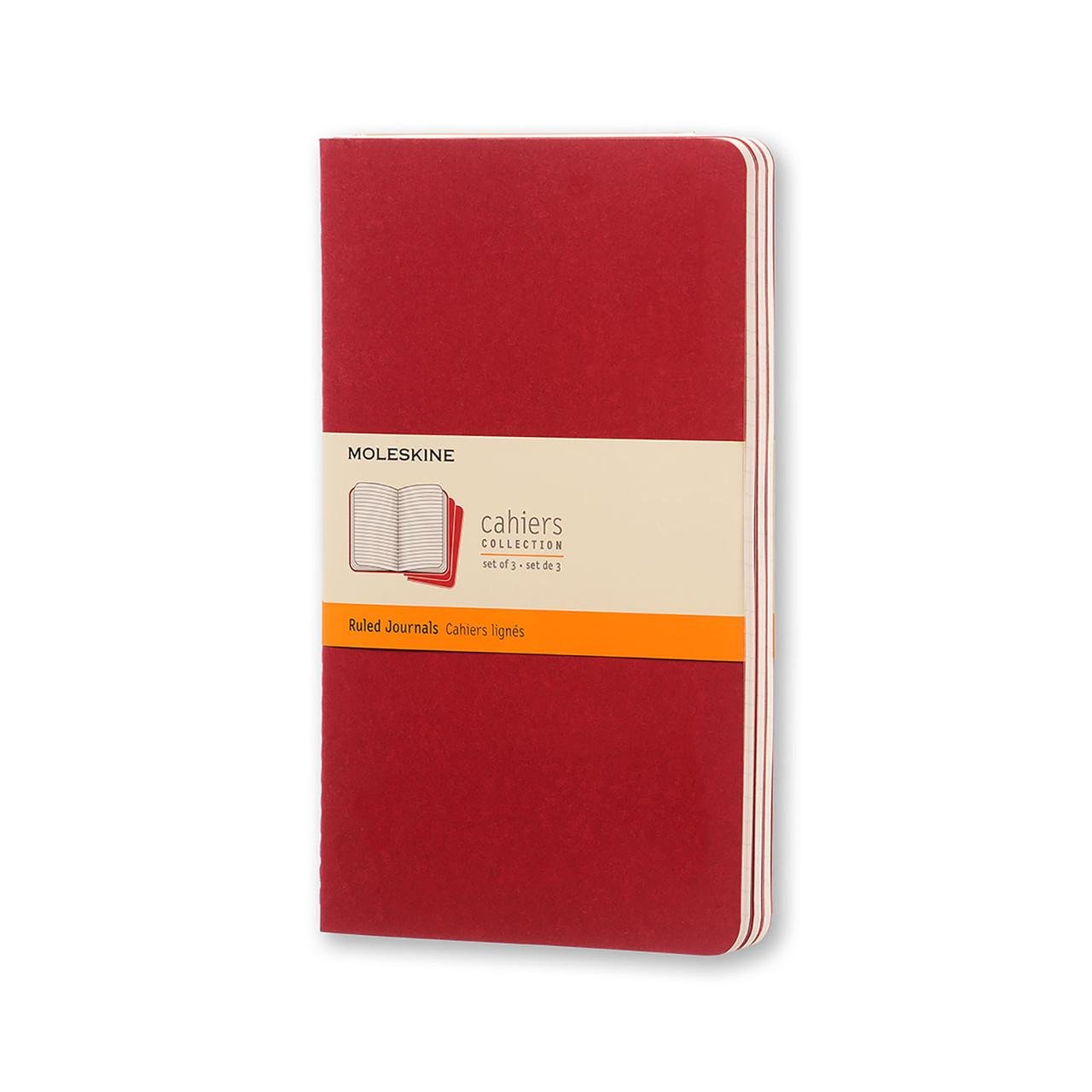 Блокнот Moleskine Cahier средний 80 страниц клетка 13х21 см Бордовый