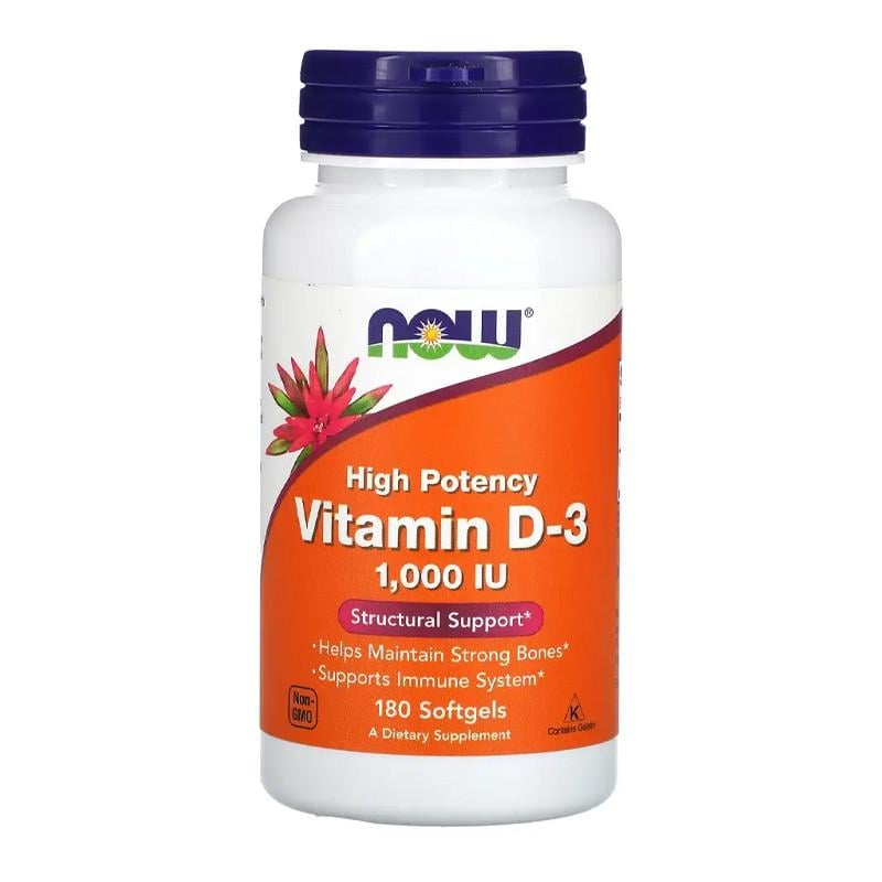 Витамин NOW Vitamin D-3 25 мкг 1000 IU 180 капс. (07599-01)