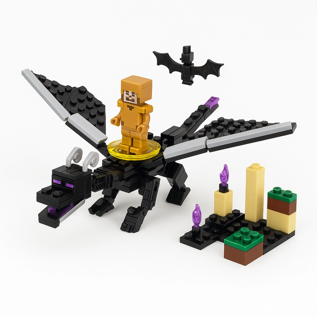 Конструктор для детей в стиле Minecraft Битва с Драконом Края за мир MG1186D 283 эл. (29220707)