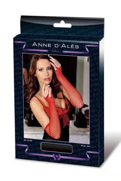 Митенки из сетки Anne De Ales Red