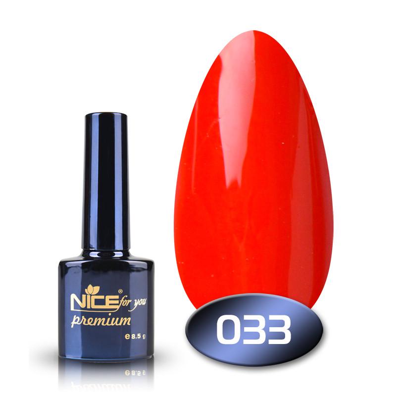 Гель-лак Nice for you Premium 8,5 г Яскраво-червоний 33