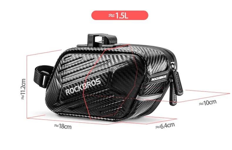 Велосумка подседельная RockBros Aero Carbon 1,5 л Черный (IBV008B) - фото 9