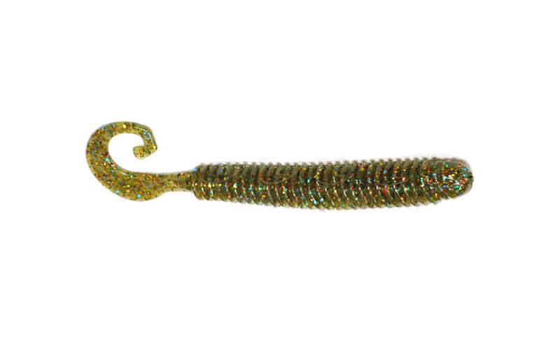 Силиконовый твистер Reins G-tail Saturn Micro №009 для микроджига съедобный 2" 20 шт. Green pumpkin/All Stars (6198)