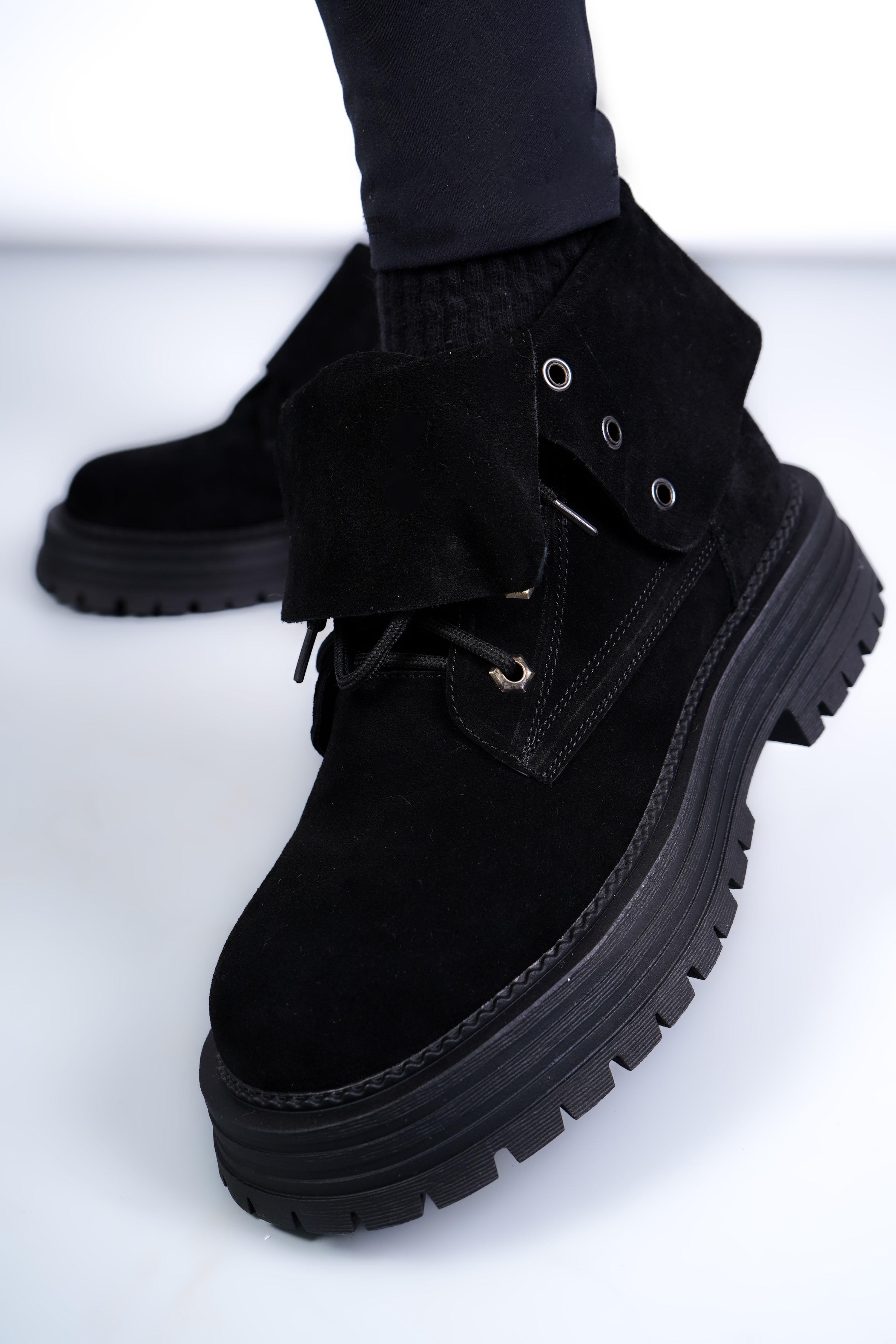 Ботинки женские Where Uwear KK6-1 346626 натуральная замша р. 38 Черный (346626_38)