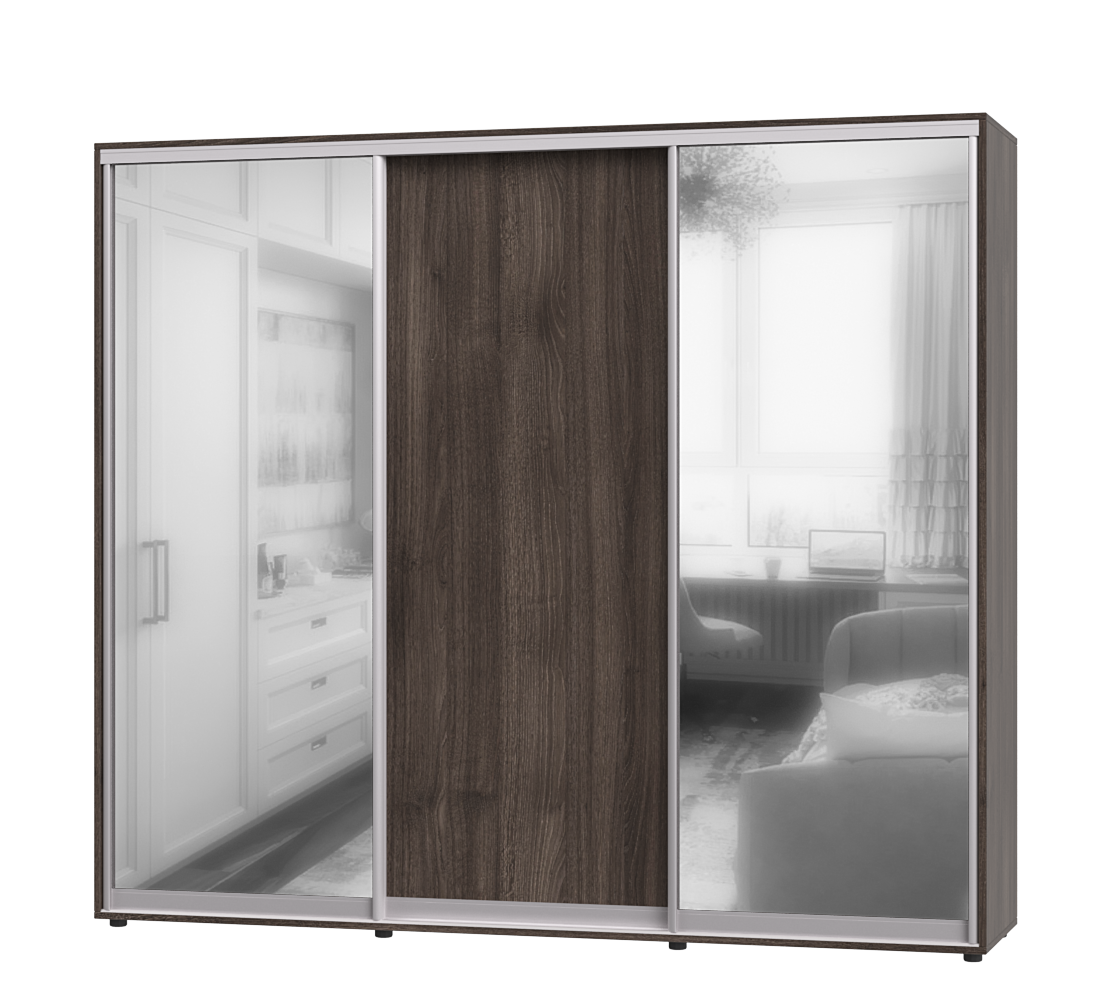 Шкаф-купе трехдверный Эверест ШК-04 240х60х220 см 
Шамони темный (07213)