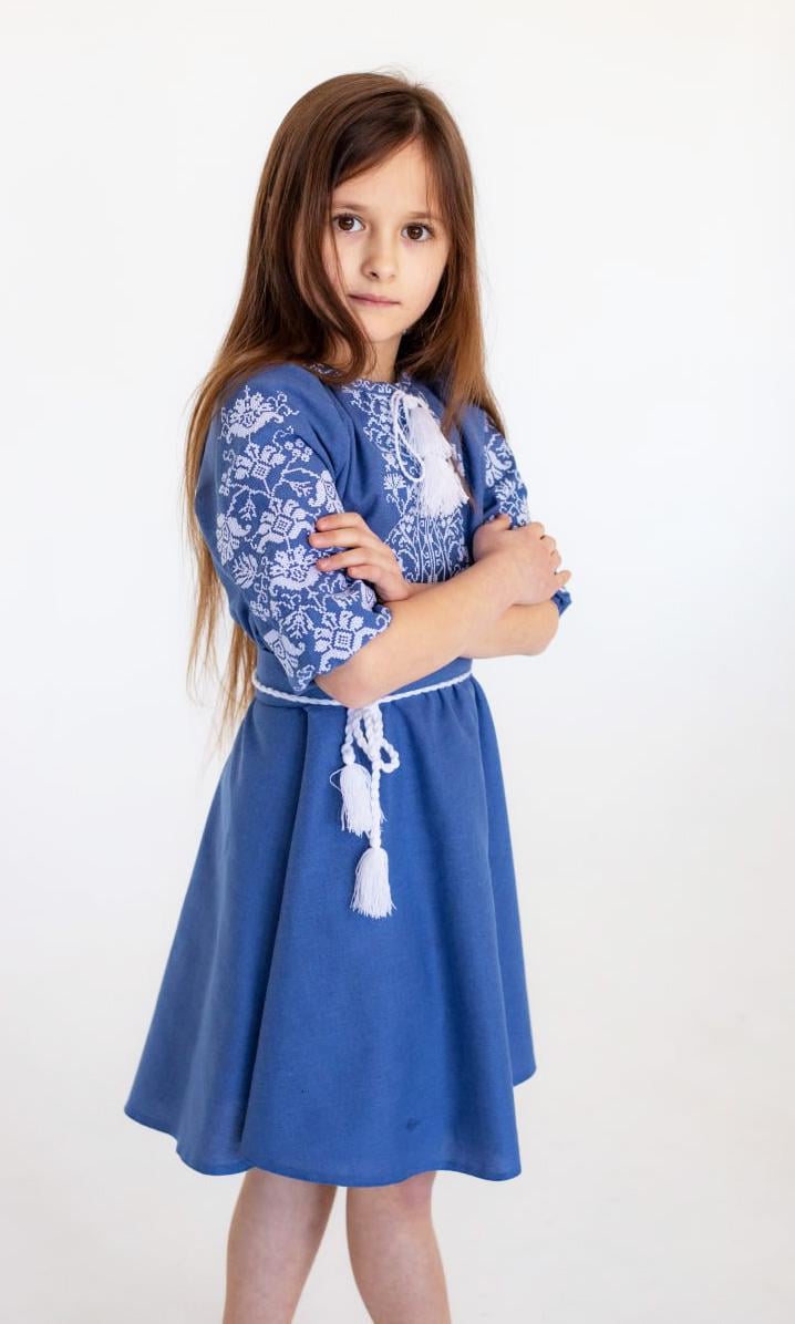 Сукня-вишиванка дитяча Вишиваночка р. 152 Синій (817-7) - фото 4