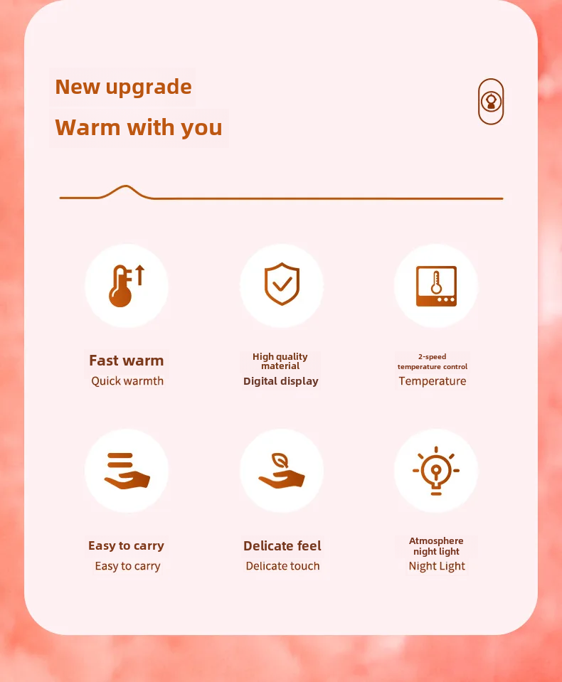 Грелка для рук USB Type-C аккумуляторная Розовый - фото 7 Грелка для рук USB Type-C аккумуляторная Розовый - фото 7
