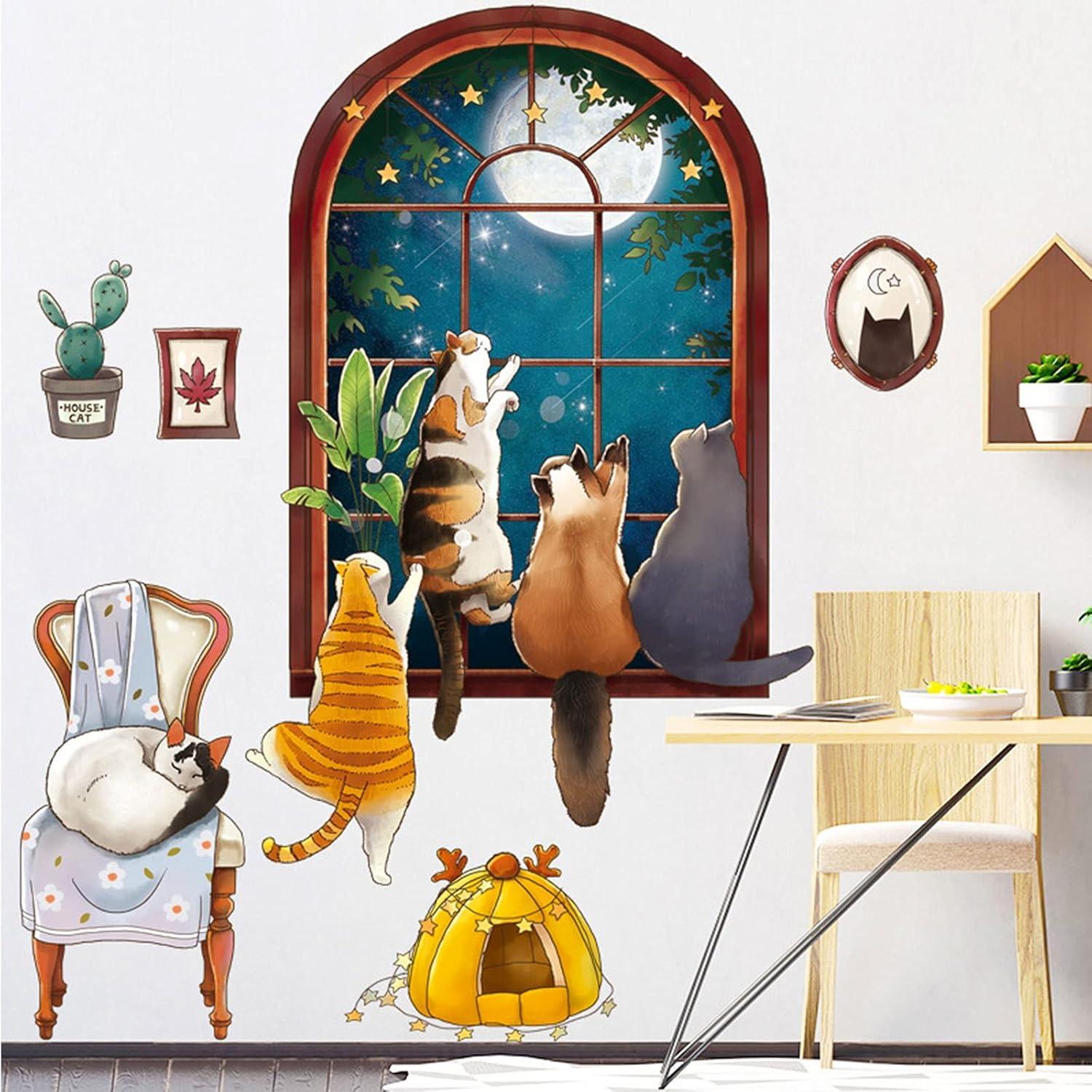 Набір вінілових наліпок Домашні котики в кімнату на стіну інтер'єрні 30х90 см - фото 4 Набір вінілових наліпок Домашні котики в кімнату на стіну інтер'єрні 30х90 см - фото 4