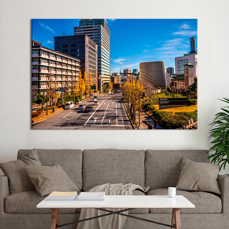 Картина город Японский город Осака 80x54 см (A674-1)