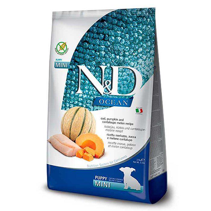 Корм сухой беззерновой Farmina N&D Grain Ocean Cod Pumpkin & Cantaloupe Melon для щенков маленьких пород 2,5 кг (173413) Корм сухой беззерновой Farmina N&D Grain Ocean Cod Pumpkin & Cantaloupe Melon для щенков маленьких пород 2,5 кг (173413)