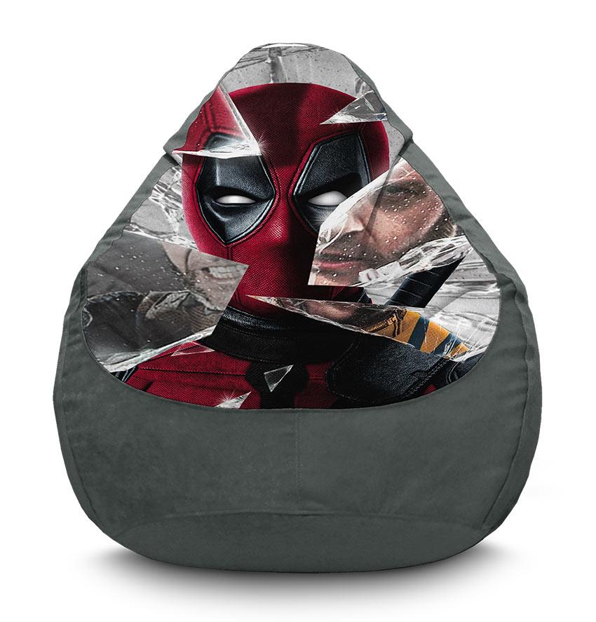 Кресло-мешок iPuff Deadpool vs Wolverine Broken glass Movie флок XL 80x110 см Серый (113924) Кресло-мешок iPuff Deadpool vs Wolverine Broken glass Movie флок XL 80x110 см Серый (113924)