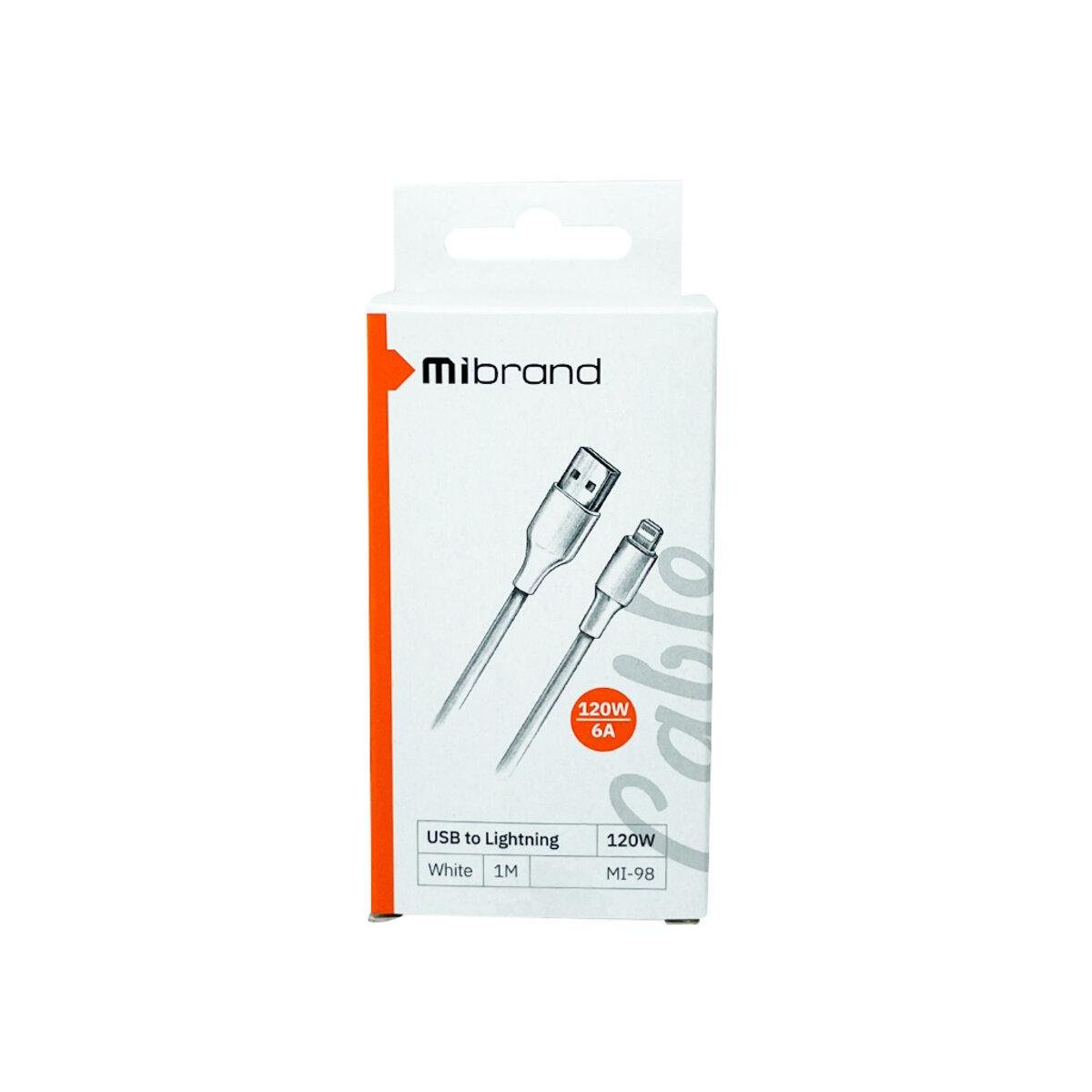 Кабель Mibrand MI-98 PVC Tube Cable USB Lightning 120 W 1 м White (MIDC/98LW) - фото 2