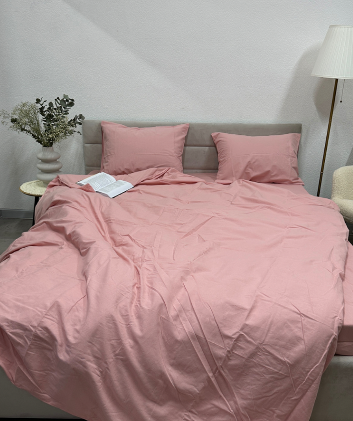 Підковдра Ecotton з бавовни полуторний 150х215 см Pink