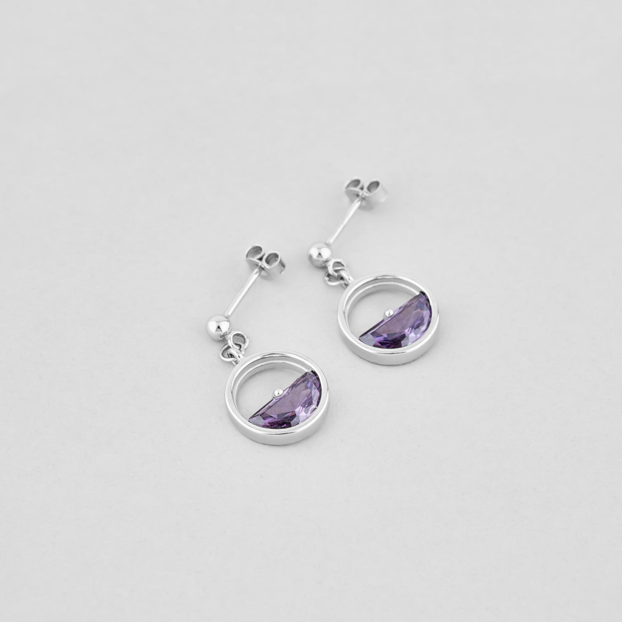 Серьги Горизонт (21121-50р- dark purple)