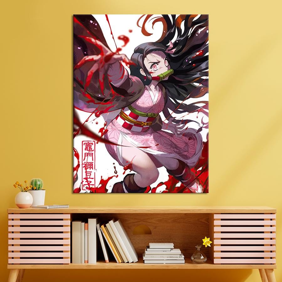 Настенний декор Незуко Камадо из аниме Клинок рассекающий демонов 107x80 см (YA-121)