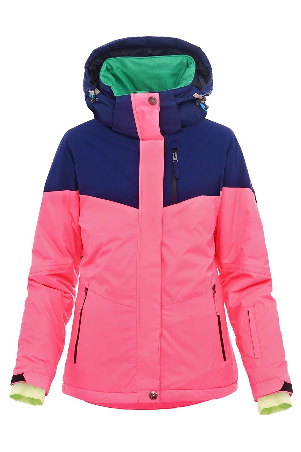 Куртка гірськолижна жіноча Brooklet Lili Midnight Fluorescent XS Pink/Blue (BL2021-011)