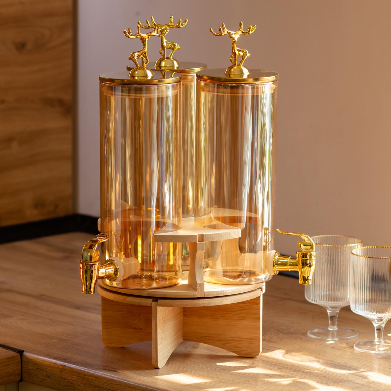 Кувшин на подставке с золотыми кранами 5,5 л